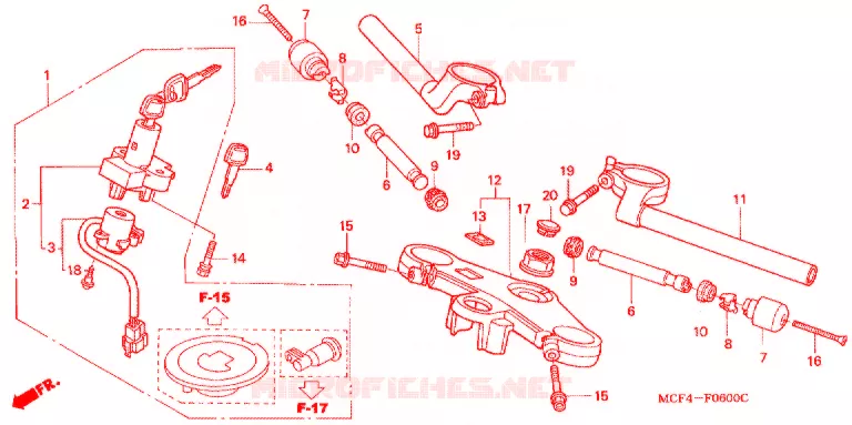 GUIDON - TE DE FOURCHE Honda MOTO 1000 SP 2005  VTR1000SP5