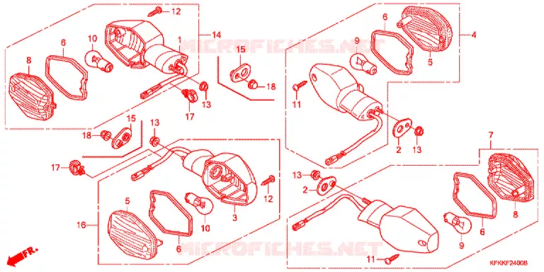 CLIGNOTANT Honda MOTO 250 VTR 2014  VTR250FD