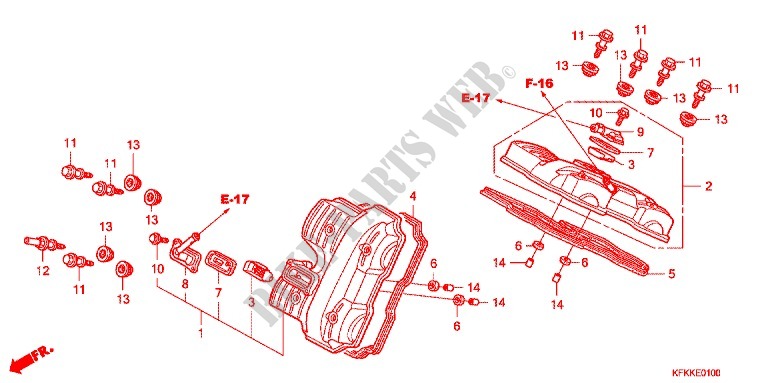 COUVRE CULASSE pour Honda VTR 250 FAIRING de 2013