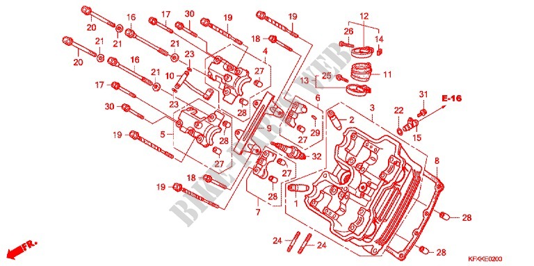 CULASSE DE CYLINDRE AVANT pour Honda VTR 250 FAIRING de 2013