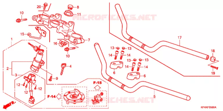 GUIDON - TE DE FOURCHE Honda MOTO 250 VTR 2013  VTR250FD