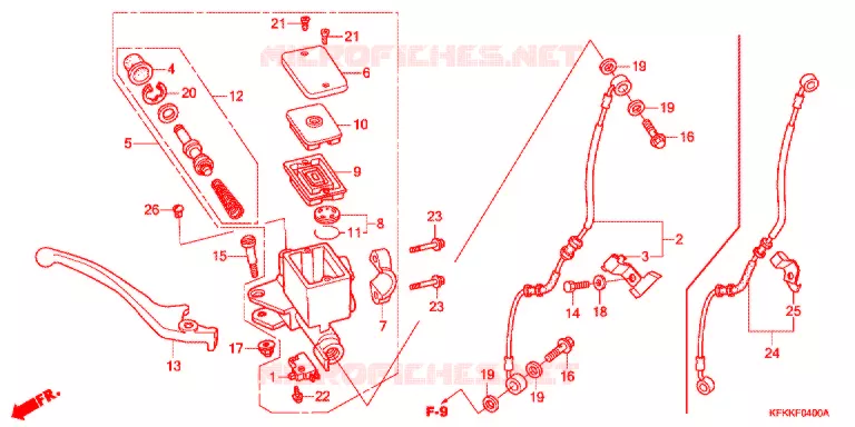 MAITRE CYLINDRE DE FREIN AVANT Honda MOTO 250 VTR 2014  VTR250FD