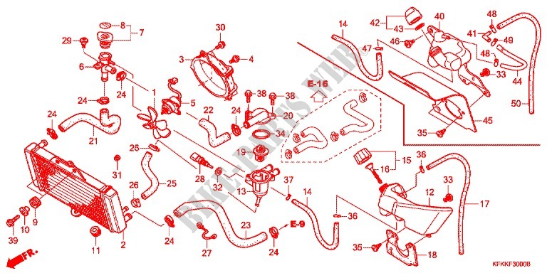 RADIATEUR pour Honda VTR 250 FAIRING de 2015