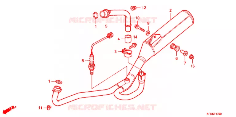 SILENCIEUX D'ECHAPPEMENT Honda MOTO 250 VTR 2016  VTR250FF