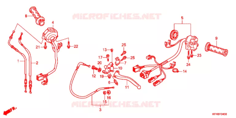 LEVIER DE GUIDON - CABLE - COMMODO Honda MOTO 250 VTR 2017  VTR250H