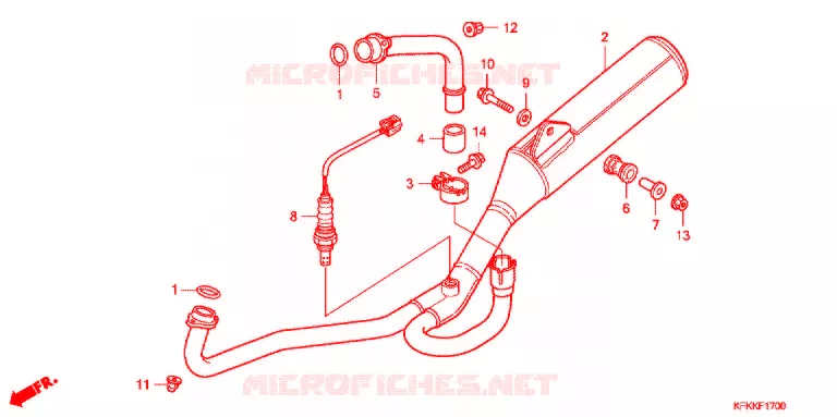 SILENCIEUX D'ECHAPPEMENT Honda MOTO 250 VTR 2015  VTR250LF