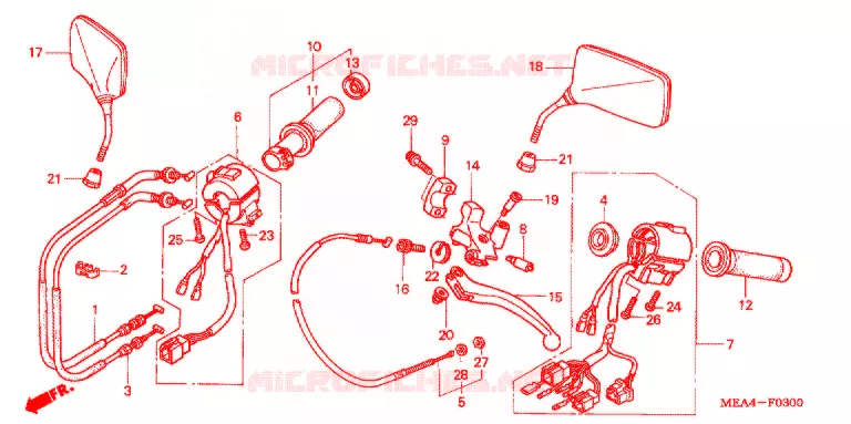COMMODOS - POIGNEES Honda MOTO 1300 VTX 2003  VTX1300S3