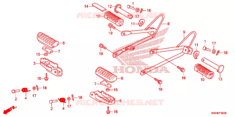 REPOSE PIED Honda MOTO 125 XL 2012  XL125LEKC