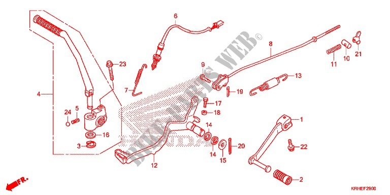 PEDALE pour Honda XR 125, Electric start de 2012