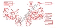 ETIQUETTE DE PRECAUTIONS (XR125LEK/LK) pour Honda XR 125, Electric start de 2012