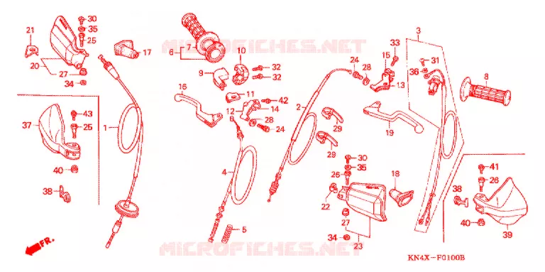 LEVIER DE GUIDON - CABLE - COMMODO Honda MOTO 100 XR 2001  XR100R1