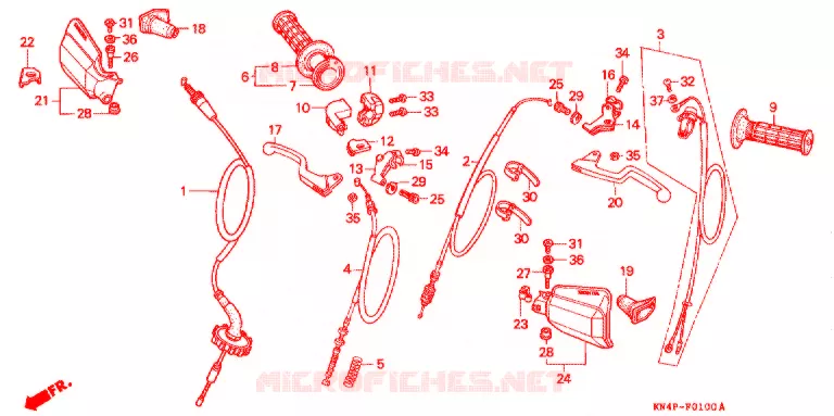 COMMODOS - POIGNEES Honda MOTO 100 XR 1997  XR100RV
