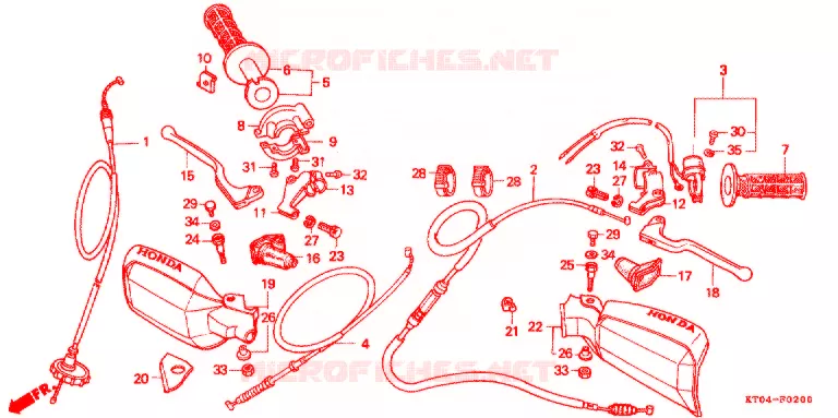 COMMODOS - POIGNEES Honda MOTO 200 XR 2001  XR200R1