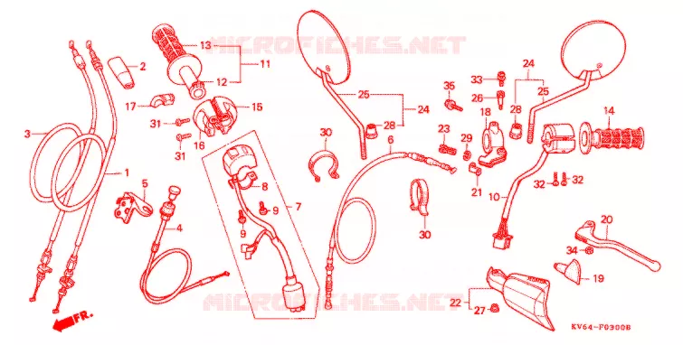 COMMODOS - POIGNEES Honda MOTO 250 XR 1991  XR250LM
