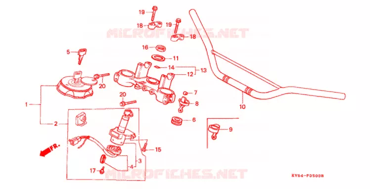 GUIDON Honda MOTO 250 XR 1992  XR250LN