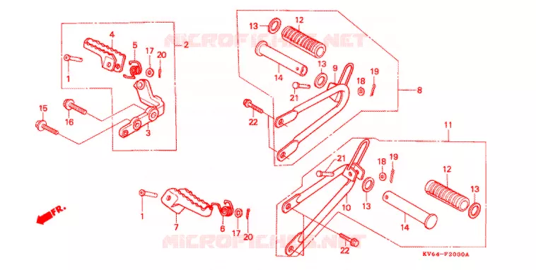 REPOSE PIED Honda MOTO 250 XR 1993  XR250LP