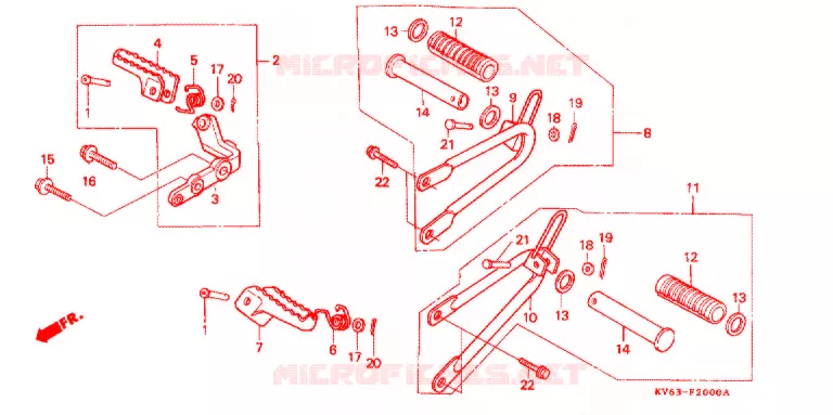 REPOSE PIED Honda MOTO 250 XR 1993  XR250LP