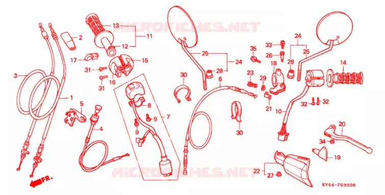 COMMODOS - POIGNEES Honda MOTO 250 XR 1995  XR250LS