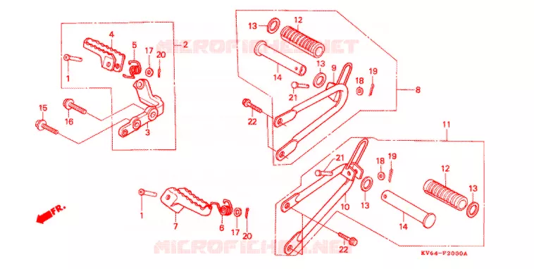 REPOSE PIED Honda MOTO 250 XR 1995  XR250LS