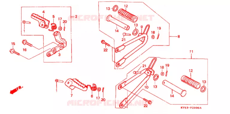 REPOSE PIED Honda MOTO 250 XR 1995  XR250LS