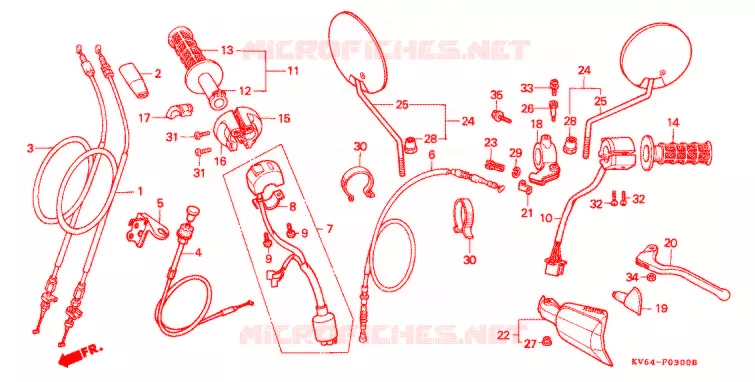 COMMODOS - POIGNEES Honda MOTO 250 XR 1996  XR250LT