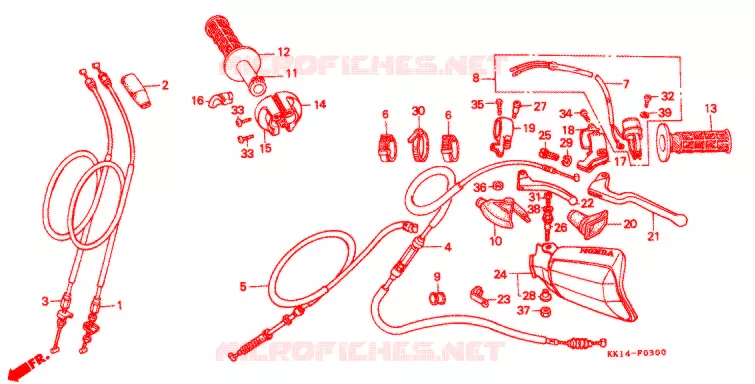 COMMODOS - POIGNEES Honda MOTO 250 XR 1990  XR250RL