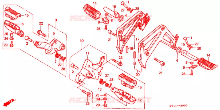 REPOSE PIED Honda MOTO 750 AFRICA-TWIN 1990  XRV750L