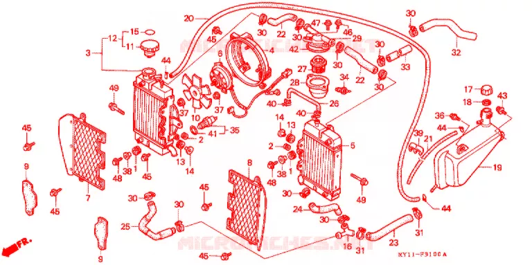ENSEMBLE RADIATEUR Honda MOTO 750 AFRICA-TWIN 1995  XRV750S