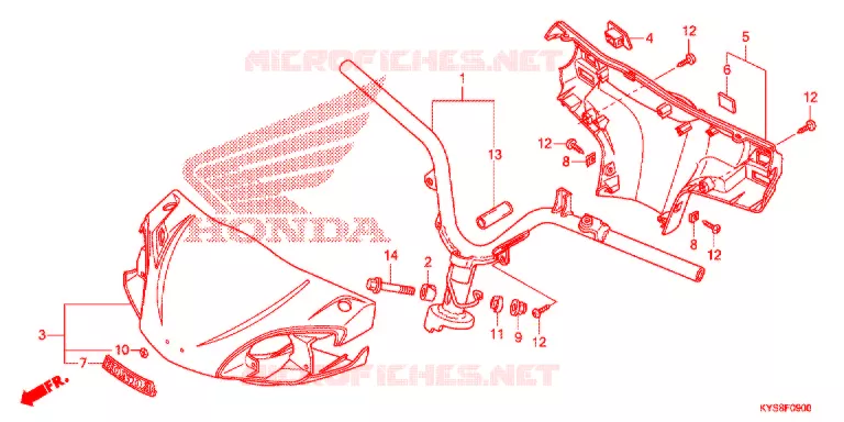 GUIDON - CARENAGE Honda SCOOTER 125 CHS 2013  CHS1252WHC