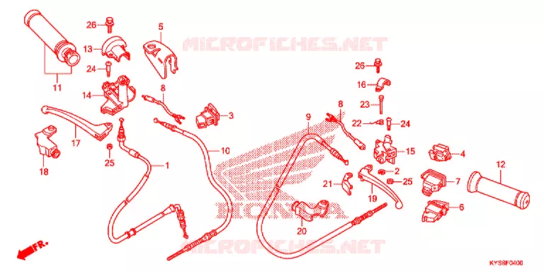 LEVIER DE GUIDON - CABLE - COMMODO Honda SCOOTER 125 CHS 2015  CHS1252WHC