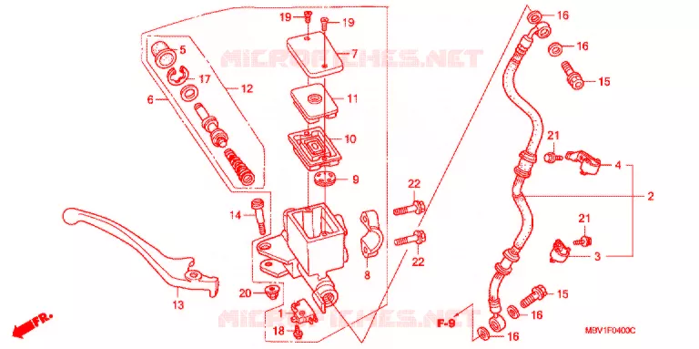 MAITRE CYLINDRE DE FREIN AVANT Honda MOTO 400 SCRAMBLER 1998  CL400W