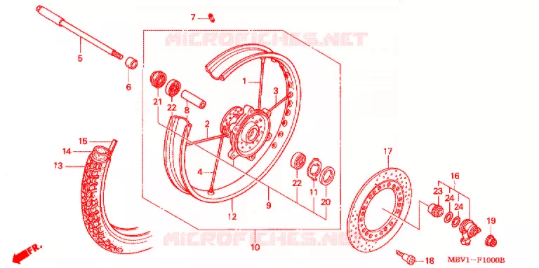 ROUE AVANT Honda MOTO 400 SCRAMBLER 1998  CL400W
