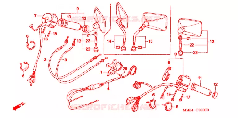 COMMODOS - POIGNEES Honda MOTO 1100 SHADOW 1989  VT1100CK