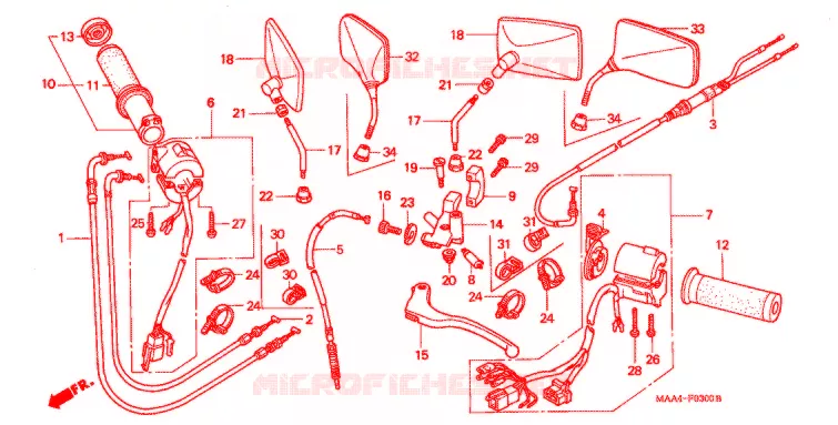 COMMODOS - POIGNEES Honda MOTO 1100 SHADOW 2001  VT1100C1_A