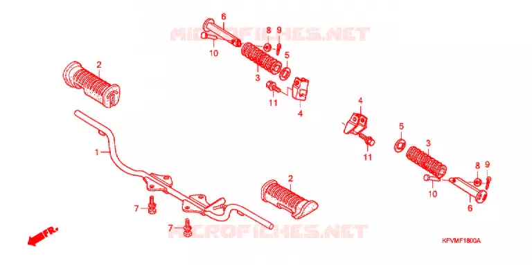 REPOSE PIED Honda MOTO 100 C100 2010  C100MA_MA