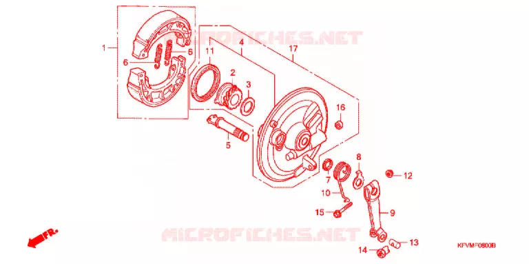 FLASQUE - MACHOIRES DE FREIN AVANT Honda MOTO 100 C100 2012  C100MB_MA