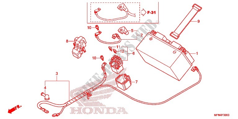 BATTERIE pour Honda CB 1000 R de 2013