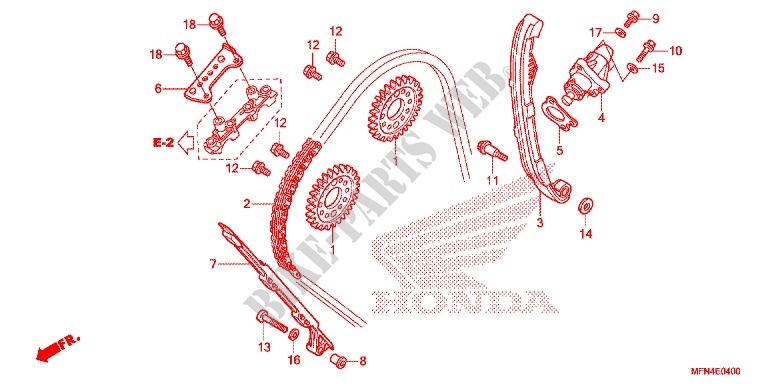 CHAINE DE DISTRIBUTION   TENDEUR pour Honda CB 1000 R de 2013