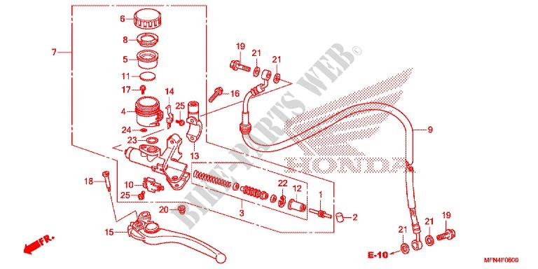 MAITRE CYLINDRE pour Honda CB 1000 R de 2013
