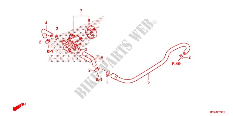 VALVE DE COMMANDE D'INJECTION D'AIR pour Honda CB 1000 R de 2015