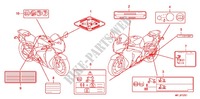 ETIQUETTE DE PRECAUTIONS (2) pour Honda CBR 1000 RR FIREBLADE TRICOLOUR de 2011