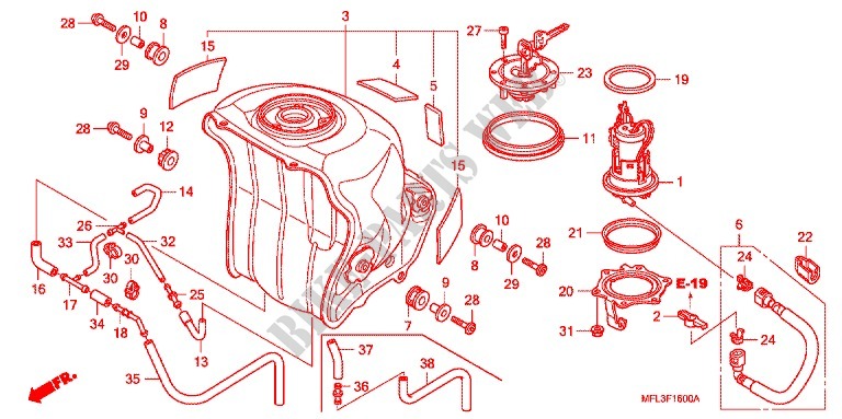 RESERVOIR A CARBURANT   POMPE A ESSENCE pour Honda CBR 1000 RR FIREBLADE REPSOL de 2011