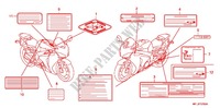 ETIQUETTE DE PRECAUTIONS (1) pour Honda CBR 1000 RR FIREBLADE REPSOL de 2011
