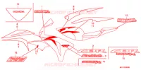 AUTOCOLLANTS (1) pour Honda CBR 1000 RR FIREBLADE PRETO de 2011