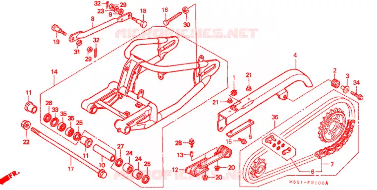 BRAS OSCILLANT Honda MOTO 400 STEED 1998  NV400CSW