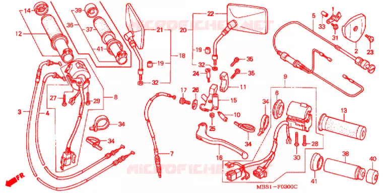 COMMODO - LEVIER - CABLE Honda MOTO 400 STEED 1998  NV400CSW