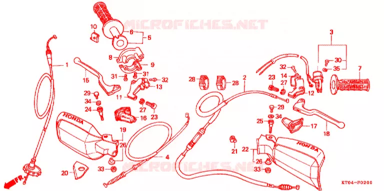 COMMODOS - POIGNEES Honda MOTO 200 XR 1995  XR200RS