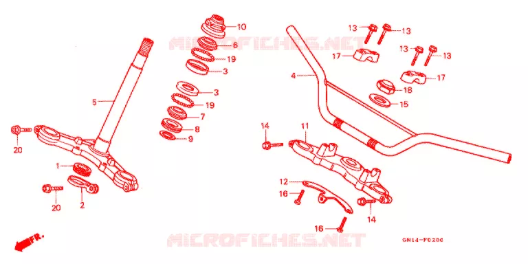 GUIDON Honda MOTO 80 XR 1989  XR80RJ