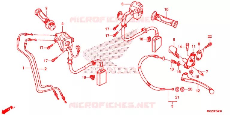 LEVIER DE GUIDON - CABLE - COMMODO Honda MOTO 500 CB 2013  CB500XAD_A