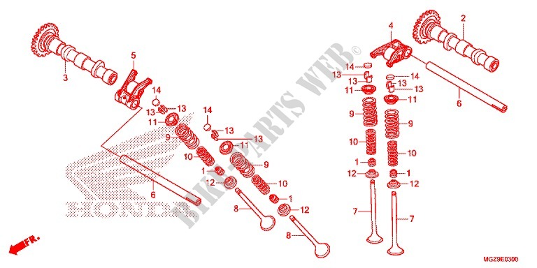 ARBRE A CAMES   SOUPAPE pour Honda CB 500 X ABS de 2013